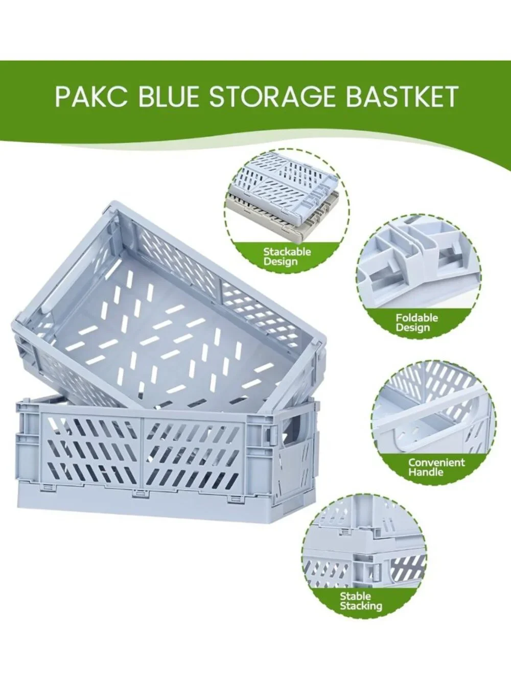 4-Pack Collapsible Pastel Storage Baskets - Mini Organizing Crates for Home
