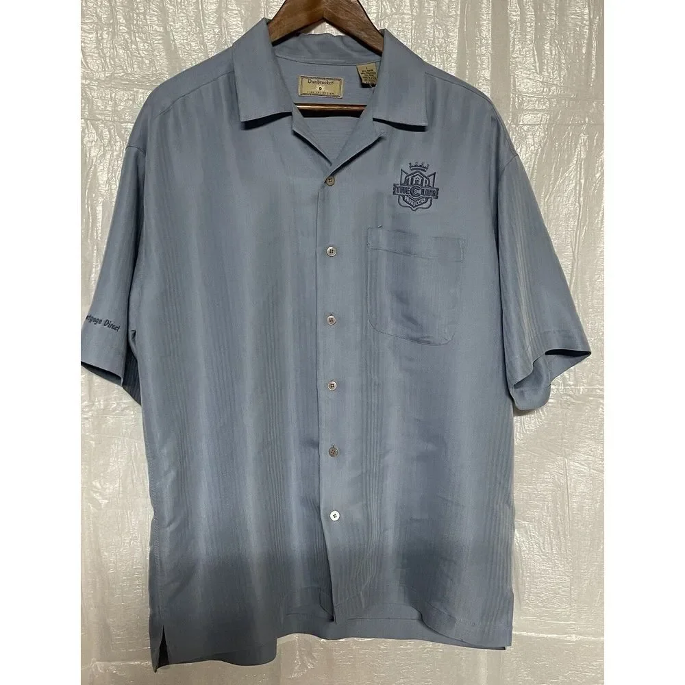 Dunbrooke Men's Light Blue Short Sleeve Button Up Shirt‎ L