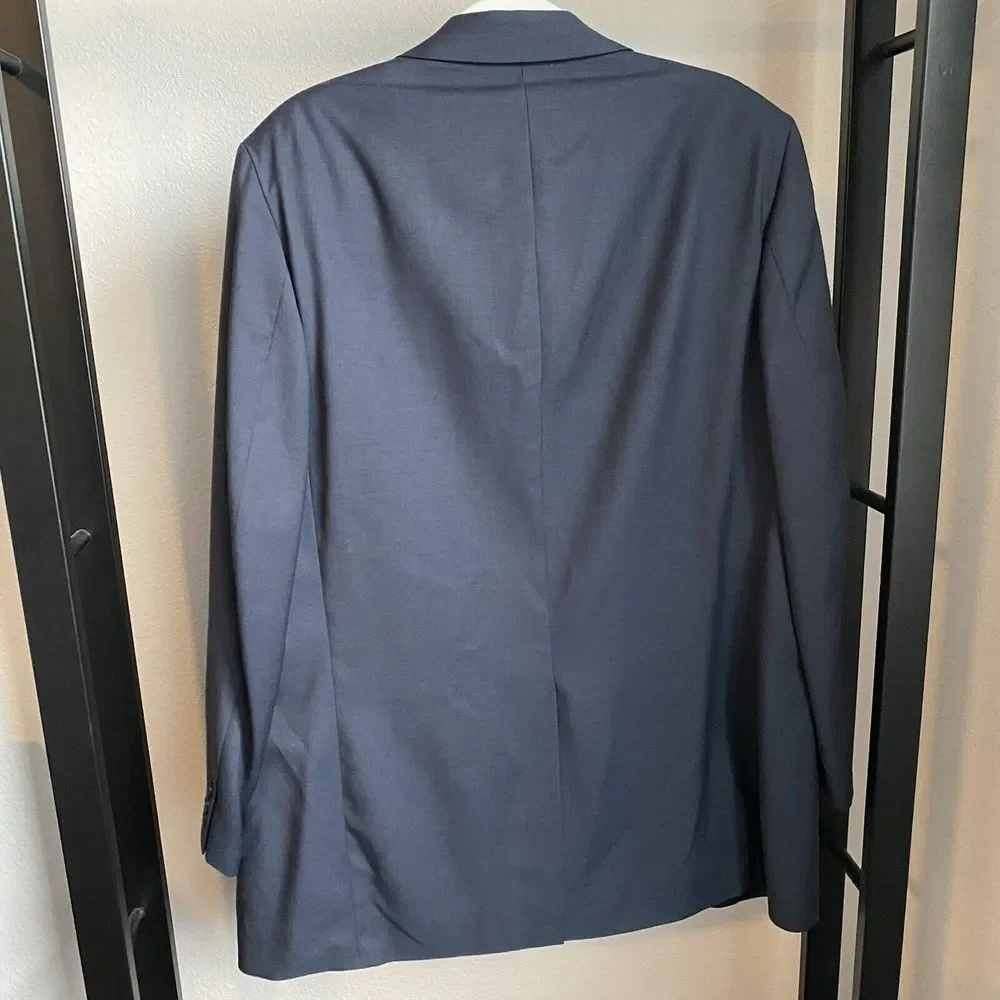 Brooks Brothers 346 Wool Blazer Mens 46L Suit Jacket Sport Coat Navy‎ Blue