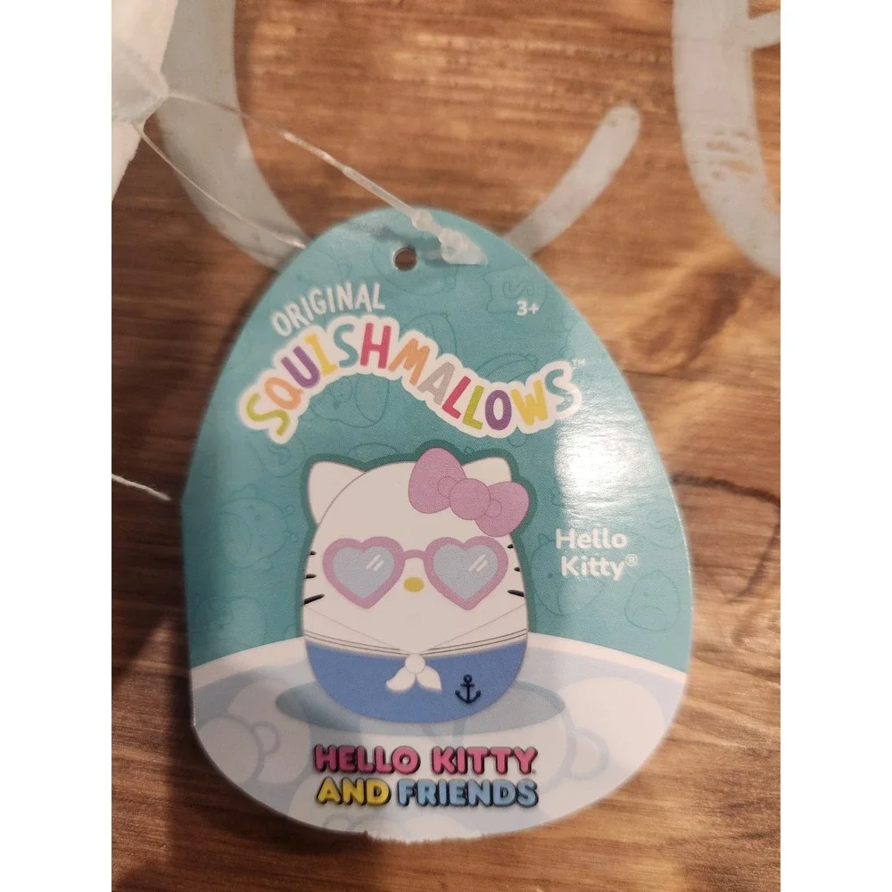 NEW Hello Kitty 4 Piece Gift Set Plate, Stationary,Toothbrush Set & Squishmallow