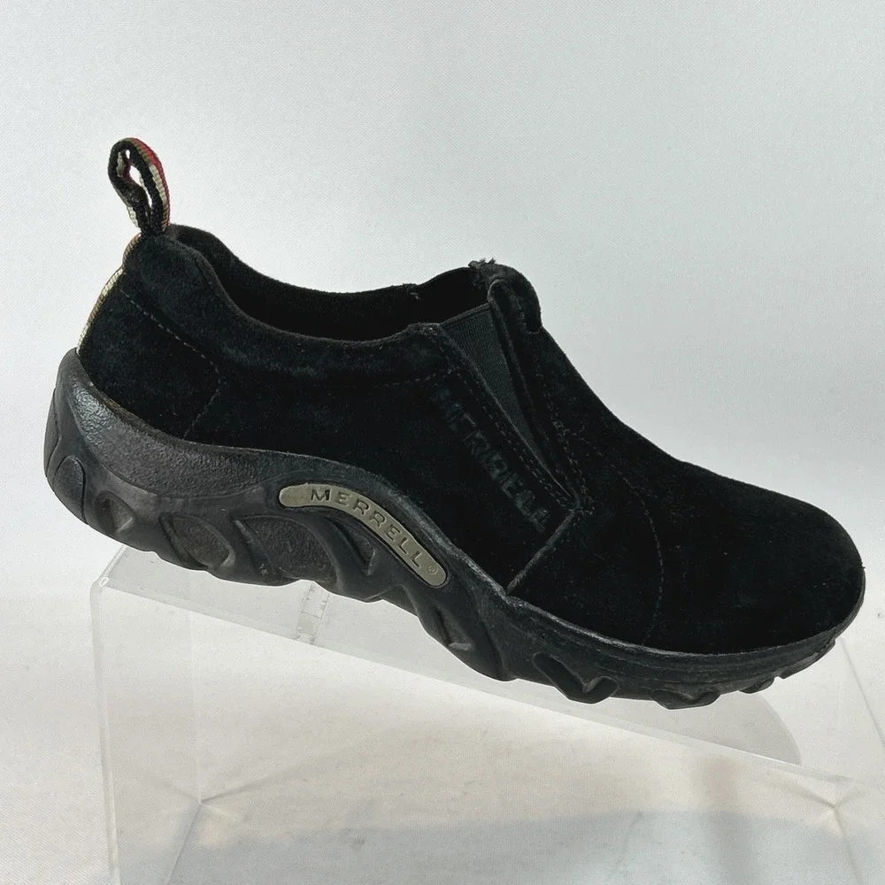 Merrell Youth Boys Jungle Moc Kids Size 4 Black Suede Slip On Shoes J60505