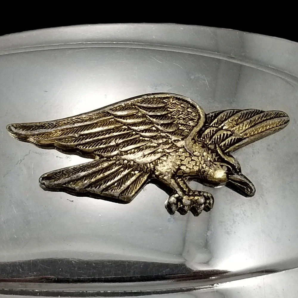 Vintage Bald Eagle Belt‎ Buckle Silver Tone Gold Finish Western Accessory