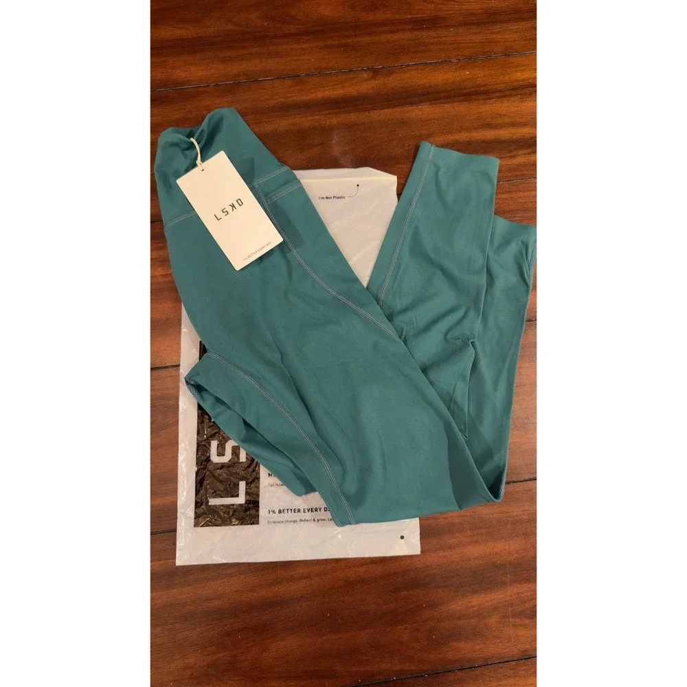 LSKD Elixir Ultra High-Rise Full Length Legging Pockets Teal Women's L, NEW, NWT