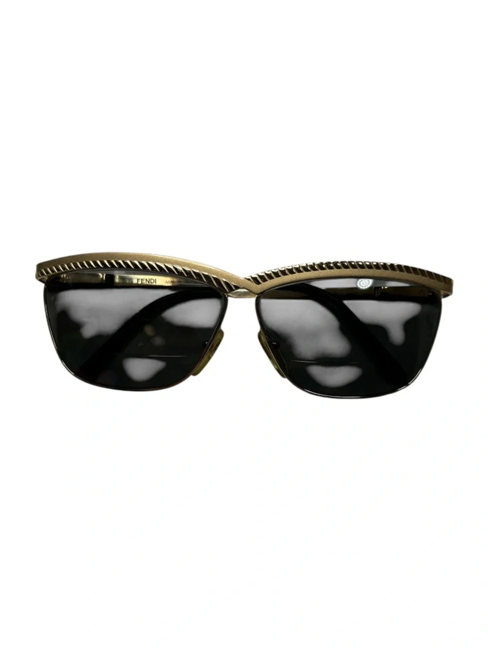 Vintage Fendi FS 207 Rope Brow Sunglasses Gold Italy 61-10-135 Frames