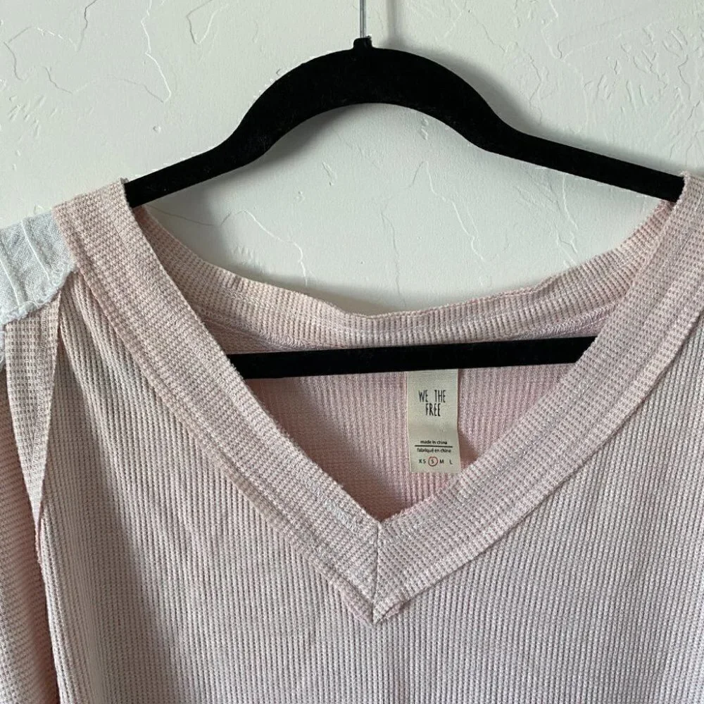 Free People Bubble Tee Embroidered Thermal Top