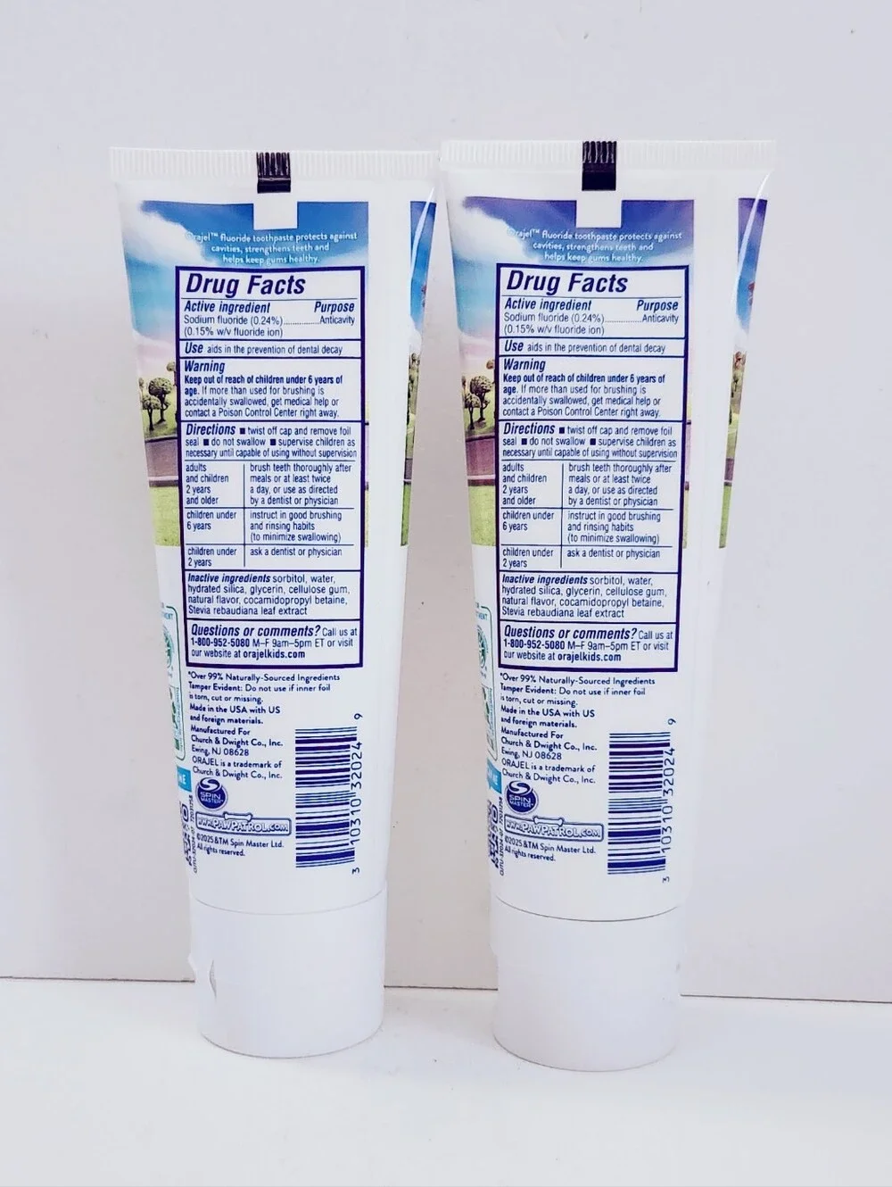 ⭐4/$15 Orajel Kids Paw Patrol Toothpaste Natural Fruity Bubble