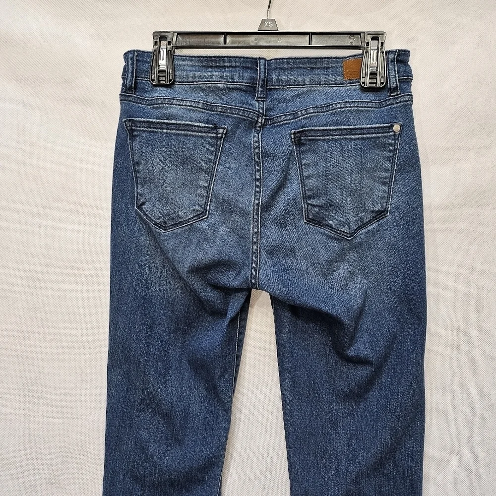 Judy Blue Skinny Fit Raw Edge Fringe Hem Blue Denim Jeans Size 9/29