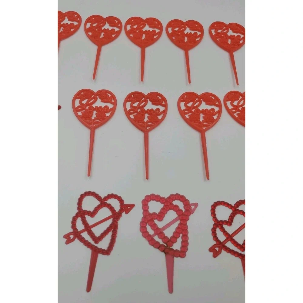 Vintage Valentines Day Cupcake Picks Decorations