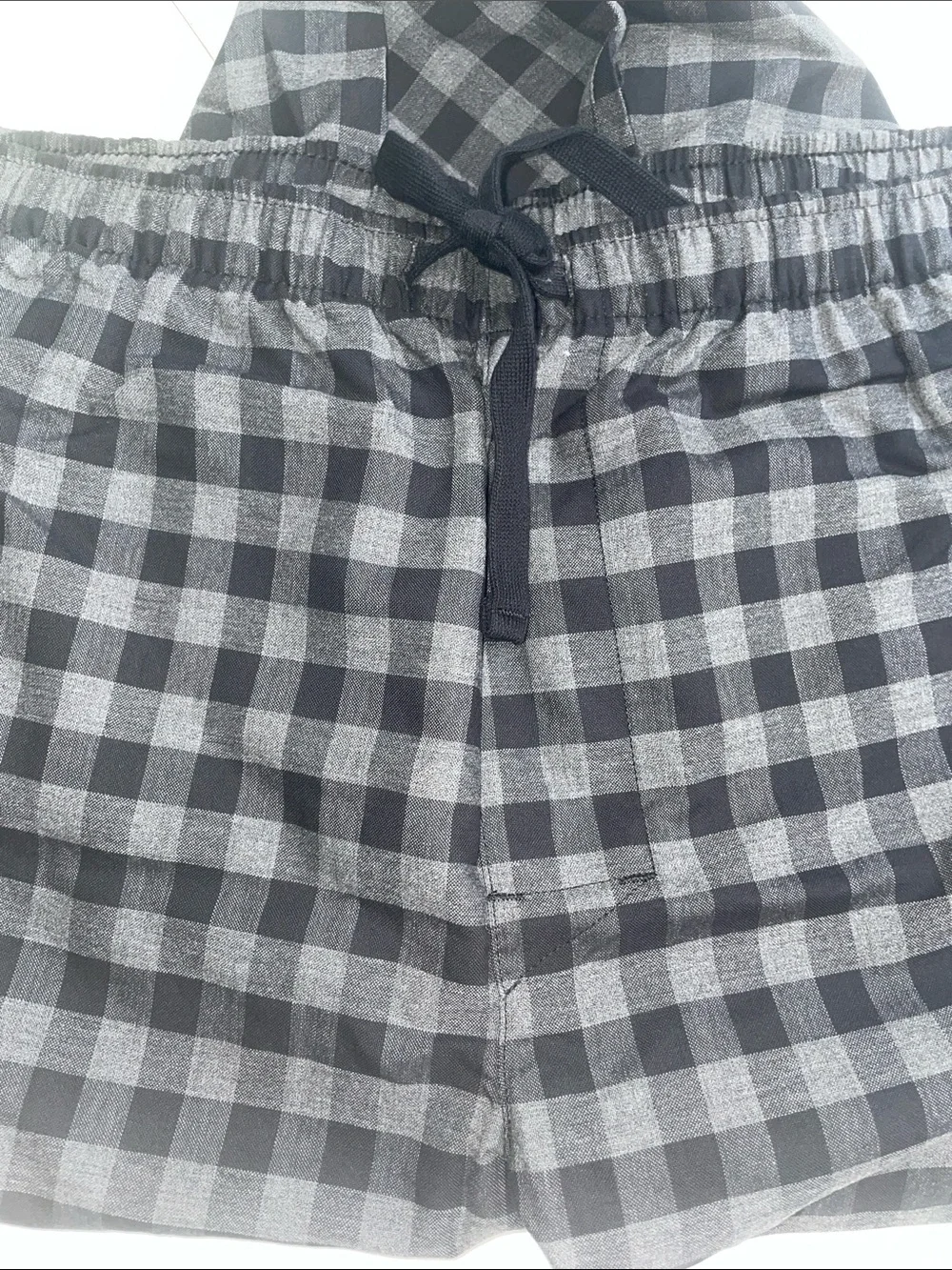 Black & Gray Gingham Drawstring PJ bottoms