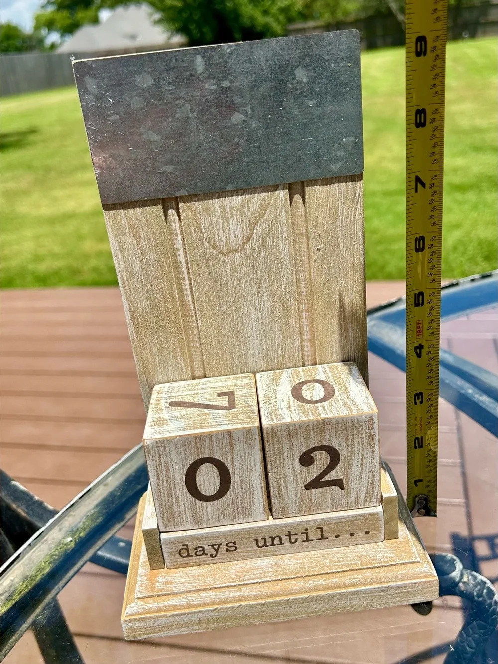 Demdaco Wooden Tabletop Block Calendar EUC