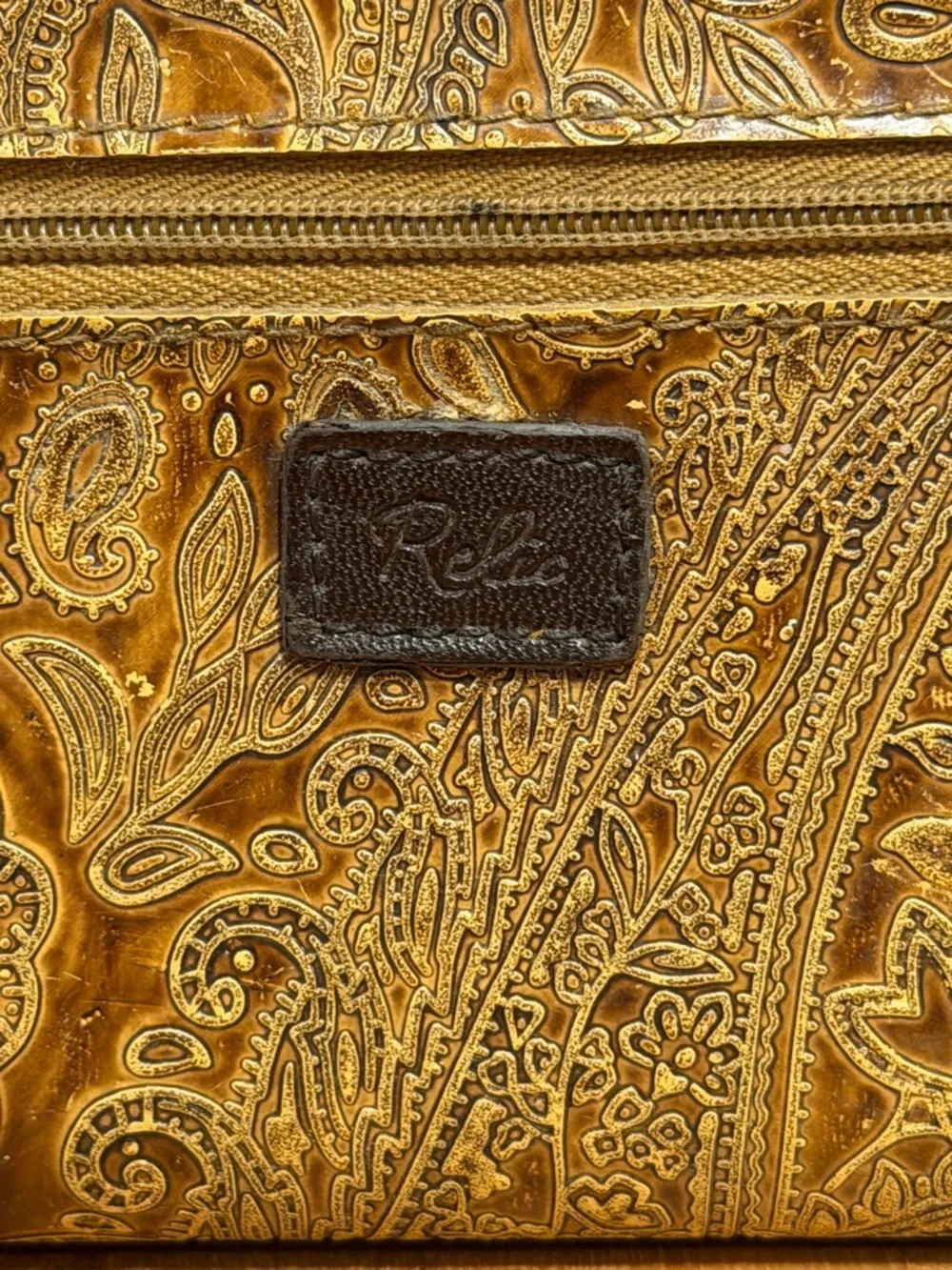 Relic‎ by Fossil 2010’s Boho Brown Faux Leather Zip Wallet Snap Closure (GUC)