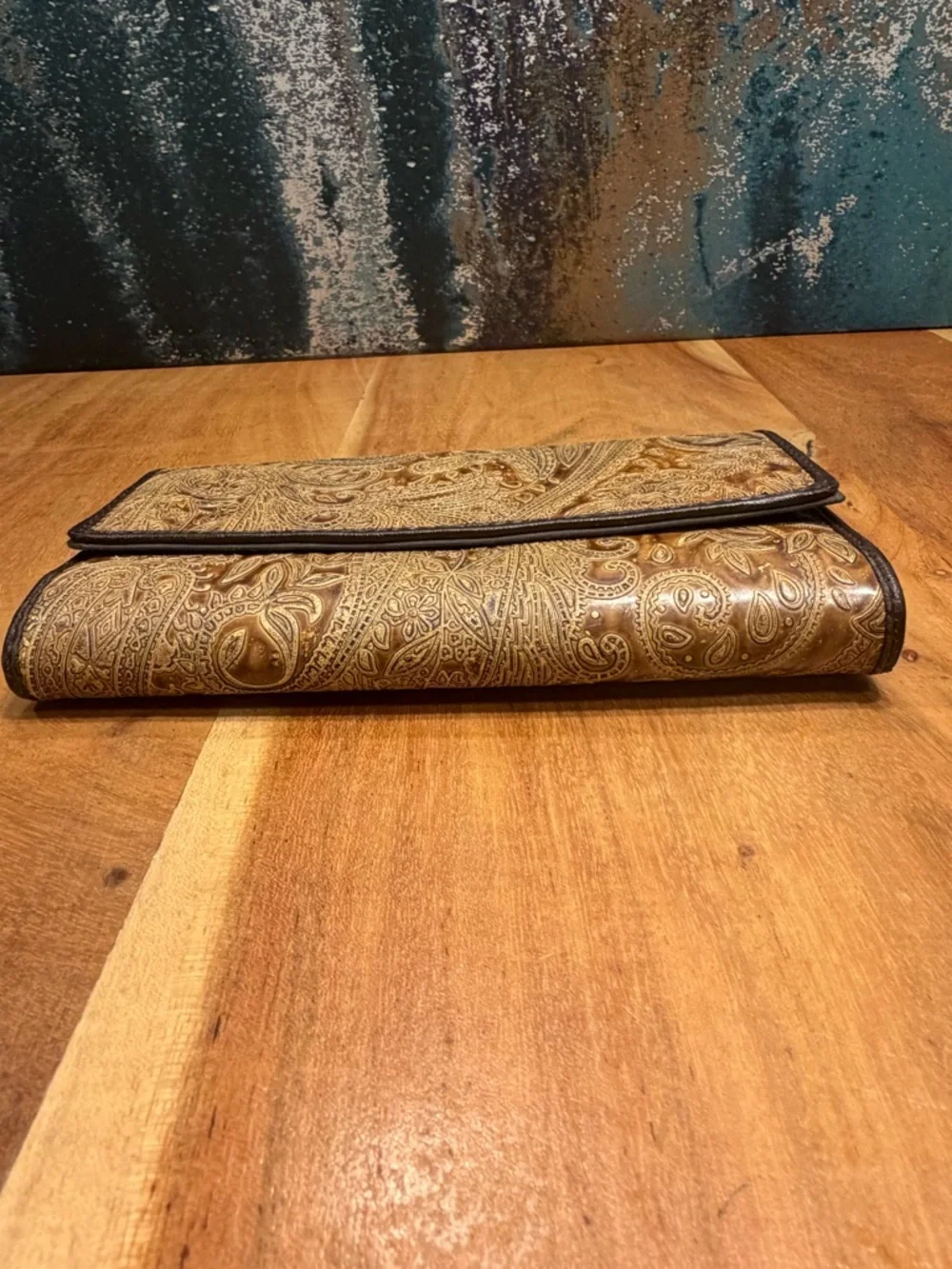 Relic‎ by Fossil 2010’s Boho Brown Faux Leather Zip Wallet Snap Closure (GUC)