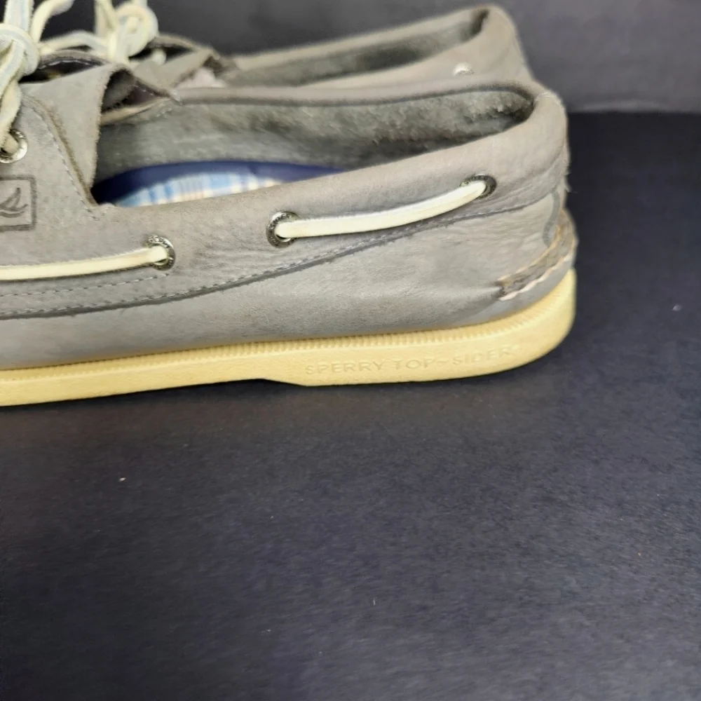 Sperry Original Gray Top Sider Boat Leather Lace Up Casual Men's Shoe Size 11M