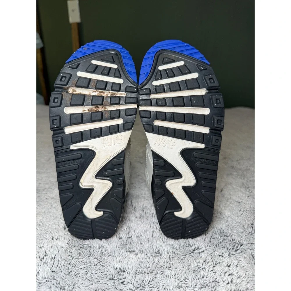 Nike Air Max 90 LTR Kids Sneakers White Signal Blue Black DV3608-100 Size 2Y