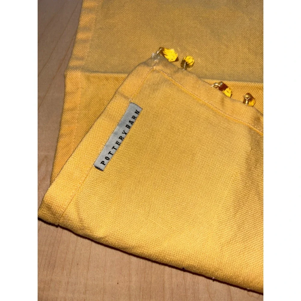 Pottery Barn LOT of 4 Napkins Gold Beaded 14