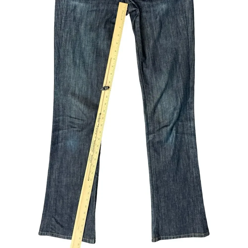 Ralph Lauren 867 Dark Wash Blue Low Rise Stretch Bootcut Jeans size 27 Y2K