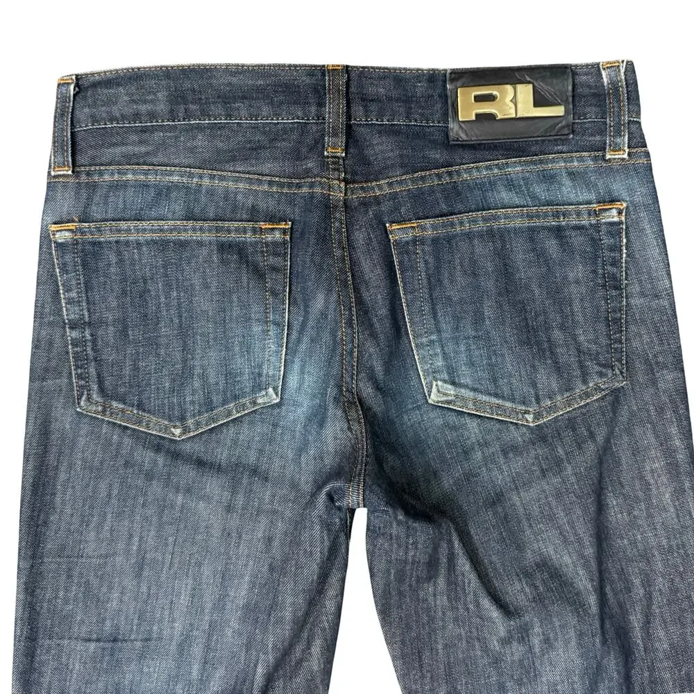 Ralph Lauren 867 Dark Wash Blue Low Rise Stretch Bootcut Jeans size 27 Y2K