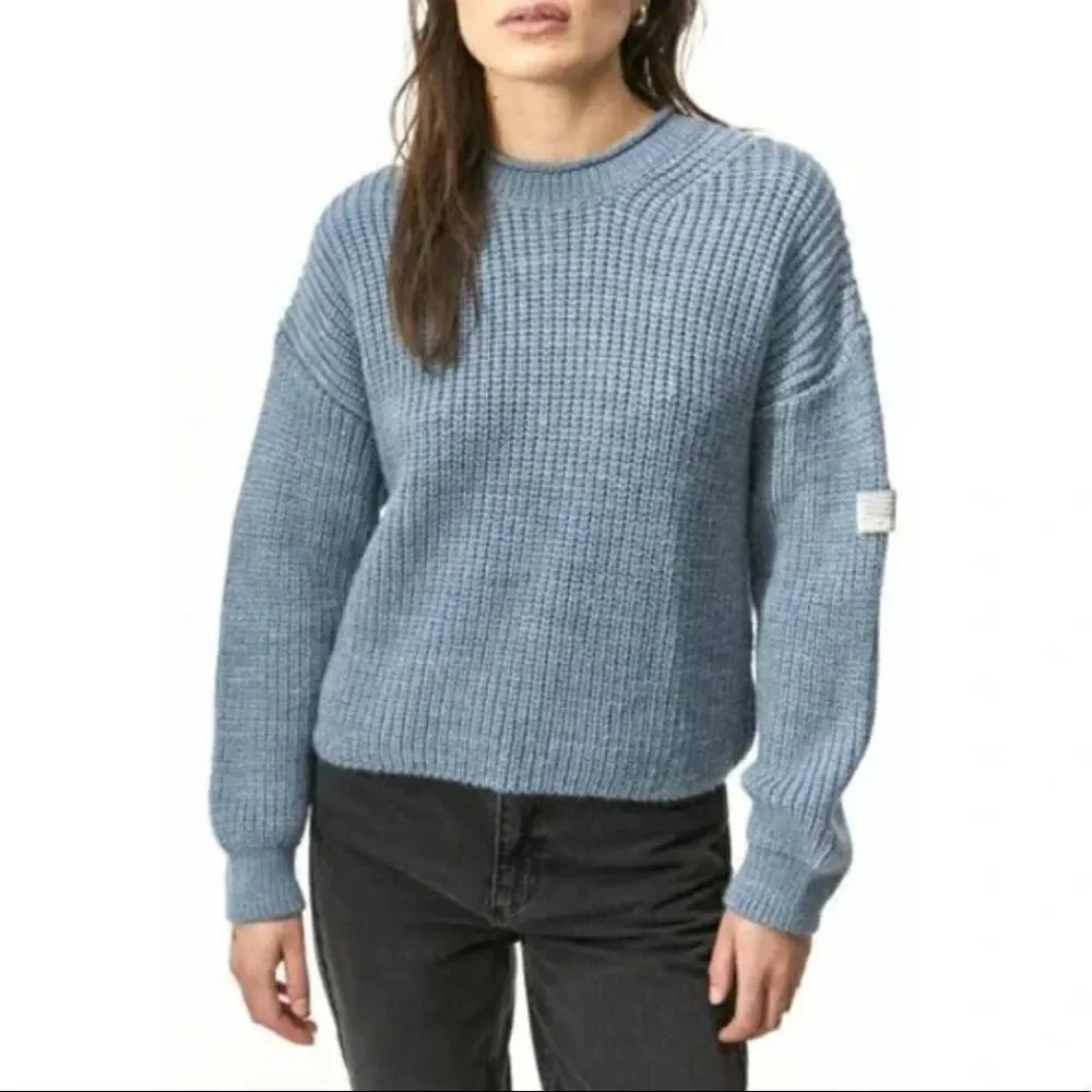 NEW BDG Urban Outfitters Fisherman Knit Sweater Blue Large