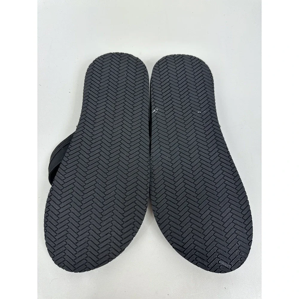 Merence Men's Flip Flops Size 46 US 12-13 Shoes Black Thong