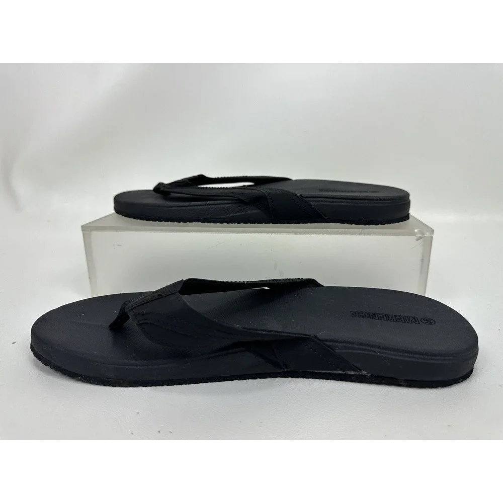 Merence Men's Flip Flops Size 46 US 12-13 Shoes Black Thong