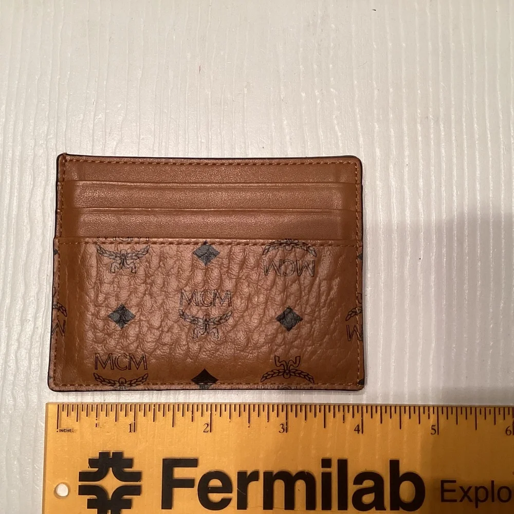 MCM Cognac Brown Logo Card Holder
