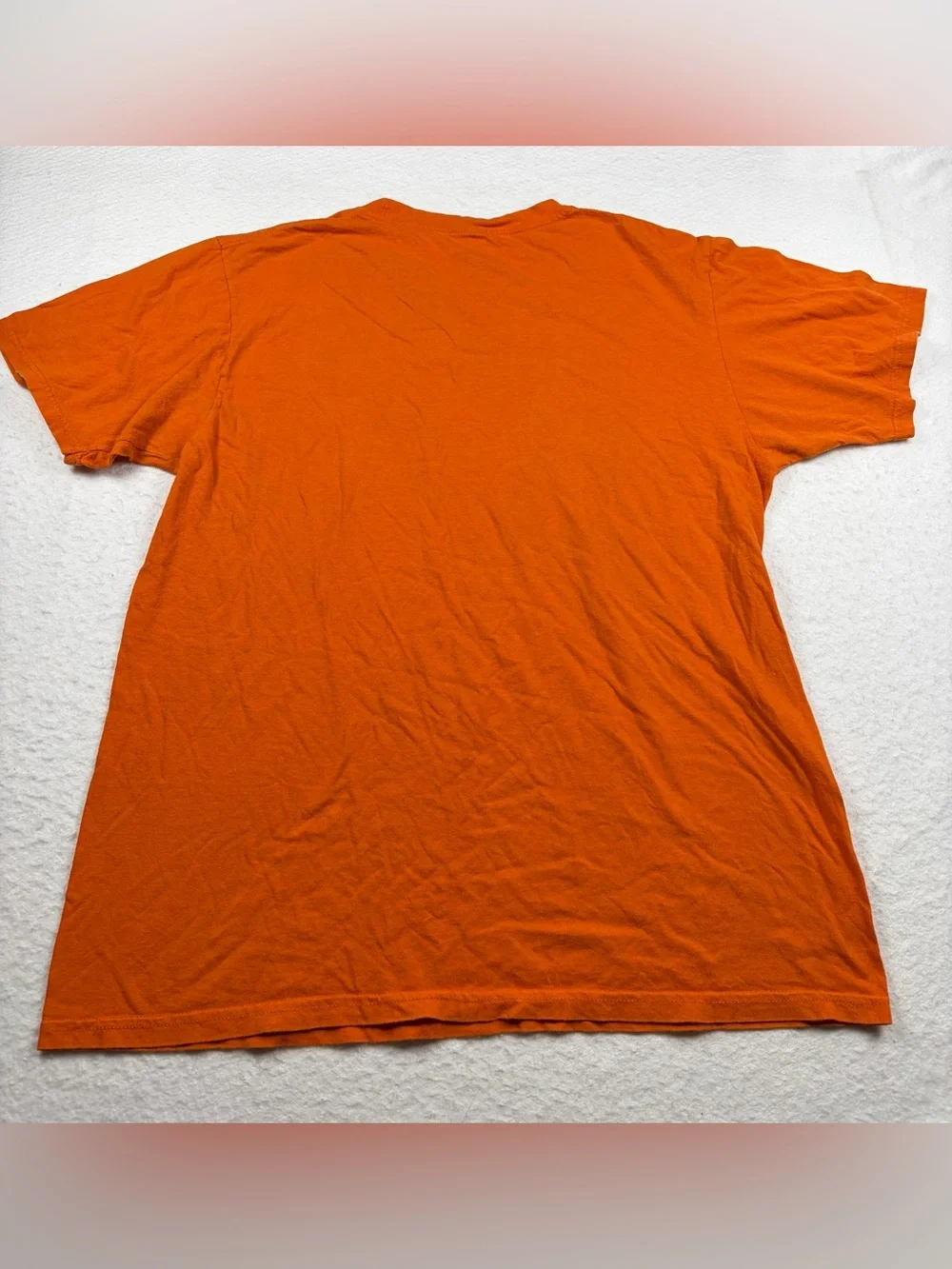 Adidas T-Shirt Orange Big Spellout Logo Gym Workout Athleisure VTG Style L