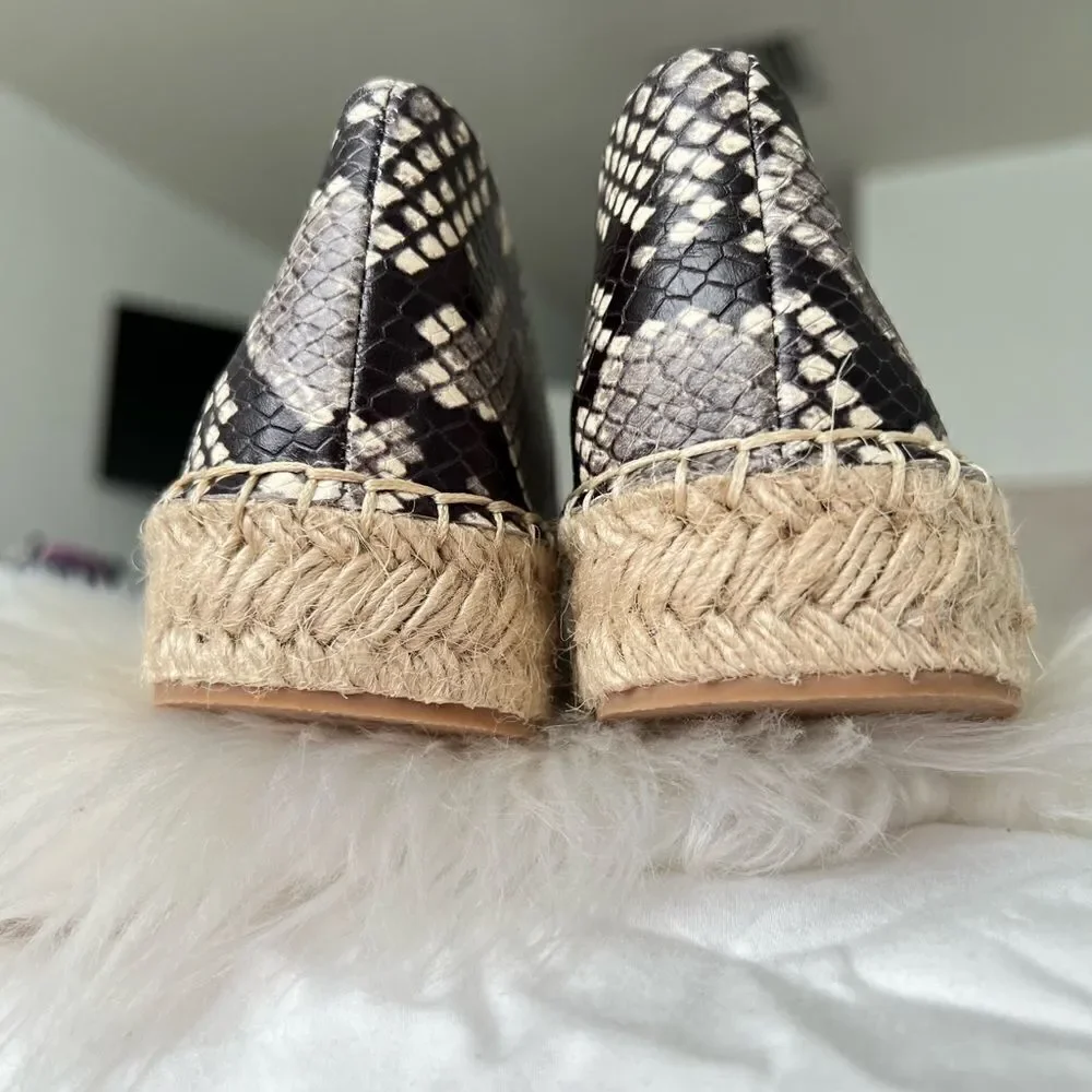 Jack Rogers platform snake skin espadrilles