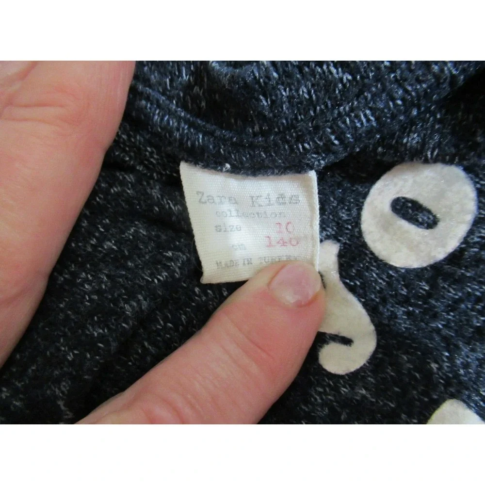 Zara Girl's Size 10 Darling You're Unique Blue Soft Knit Top Sweater EUC