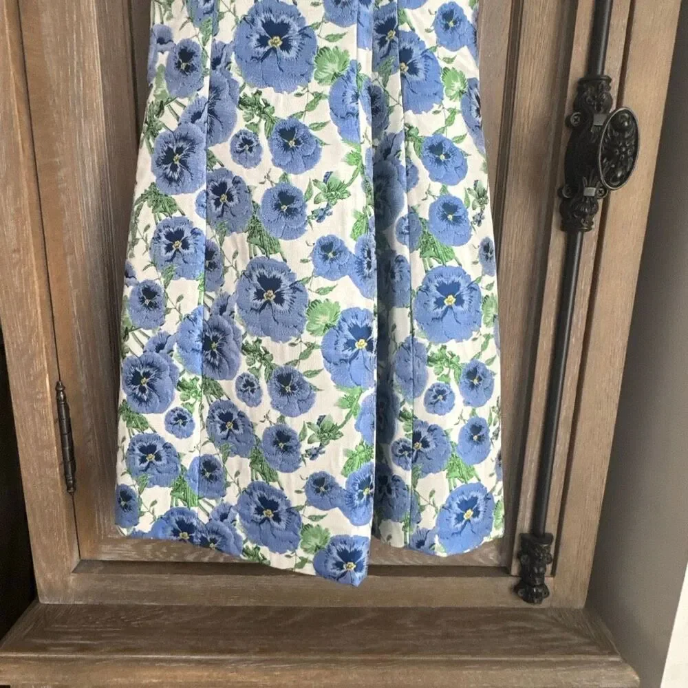 Alice and Olivia Sun Dress Tayla Perfect Pansy Blue Mini Dress size 10 NWT