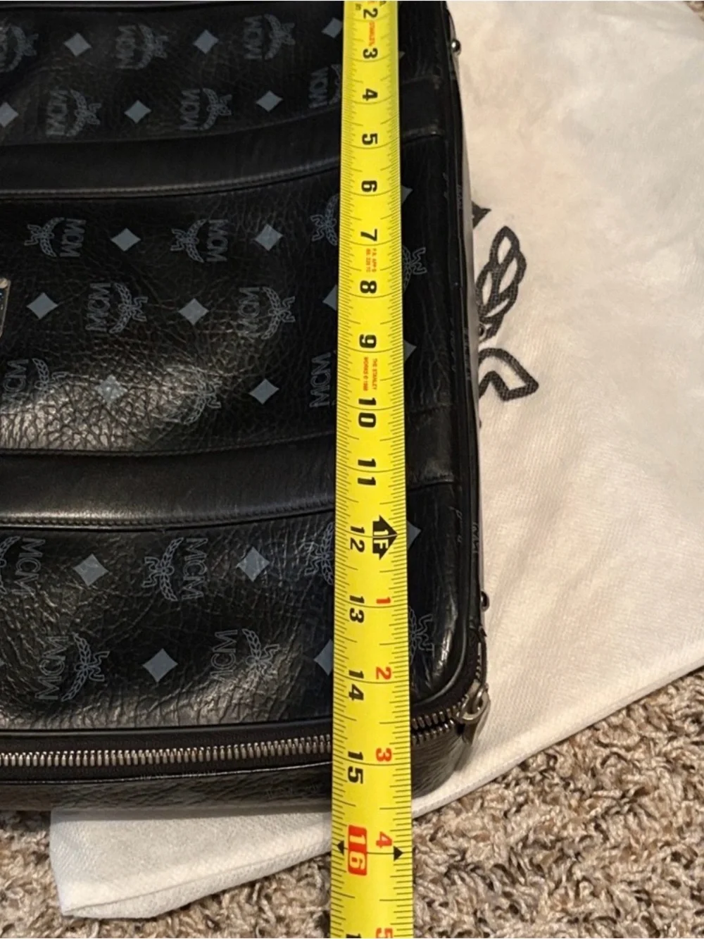 MCM Black Monogram Briefcase