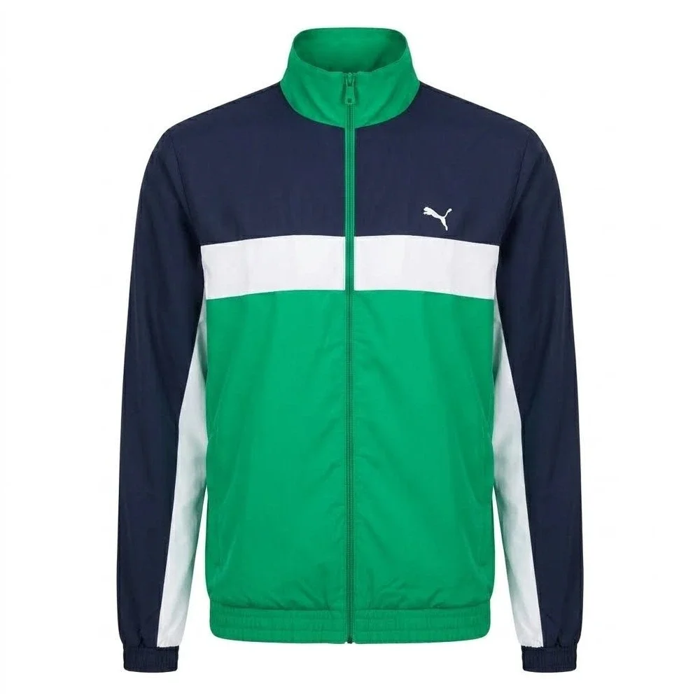 Discontinued Vintage Puma Heroes Nylon Glanz Track Jacket XL Navy Green White