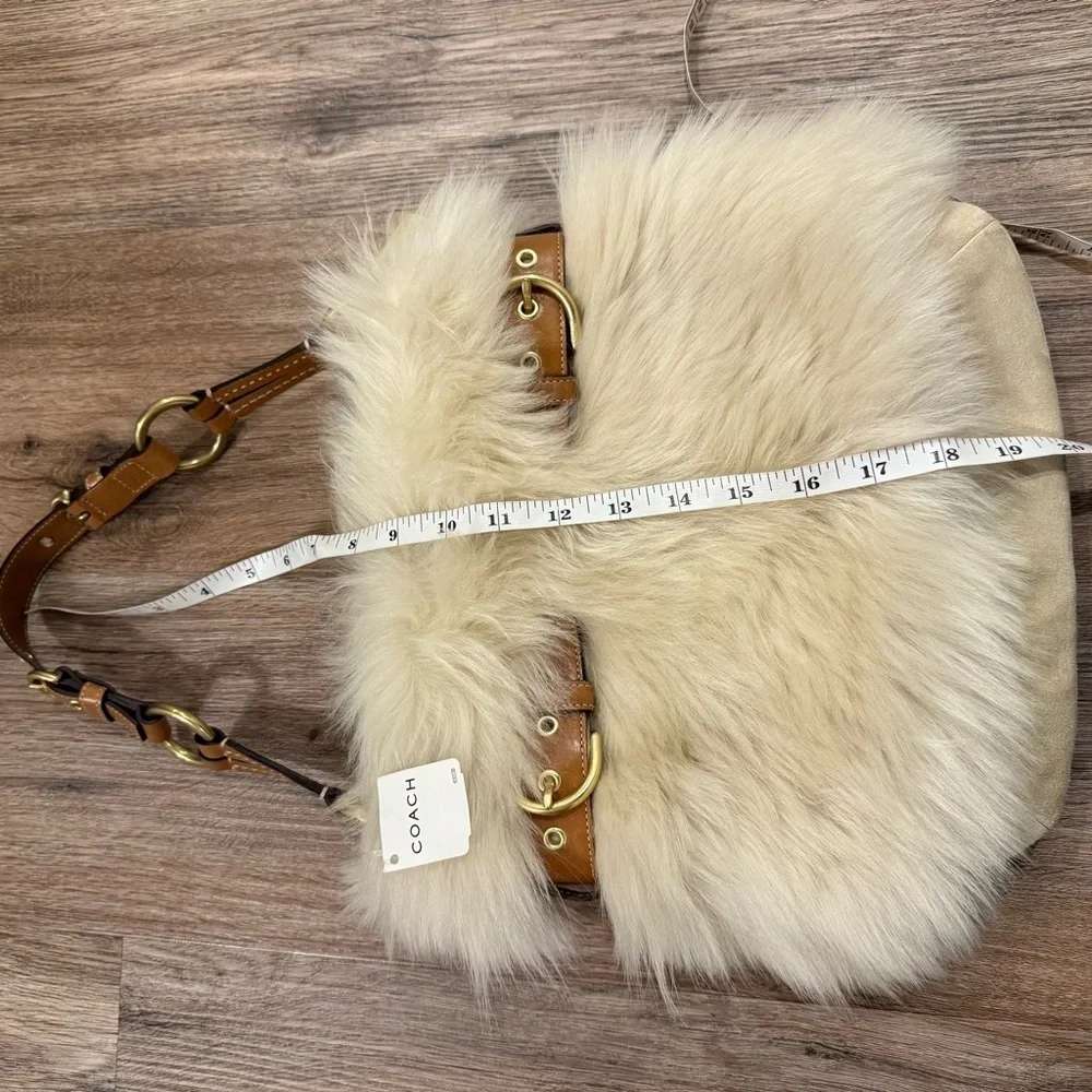RARE COACH Lamb Shearling Suede Shoulder Bag 3575 Vintage Y2K  Boho Grunge NWT