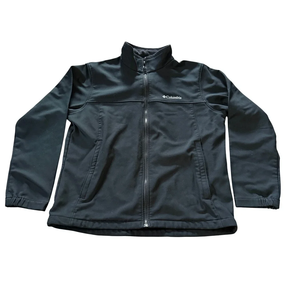 Columbia Men's Ascender Softshell Full Zip Jacket Large Black Omni-Shield XM6093