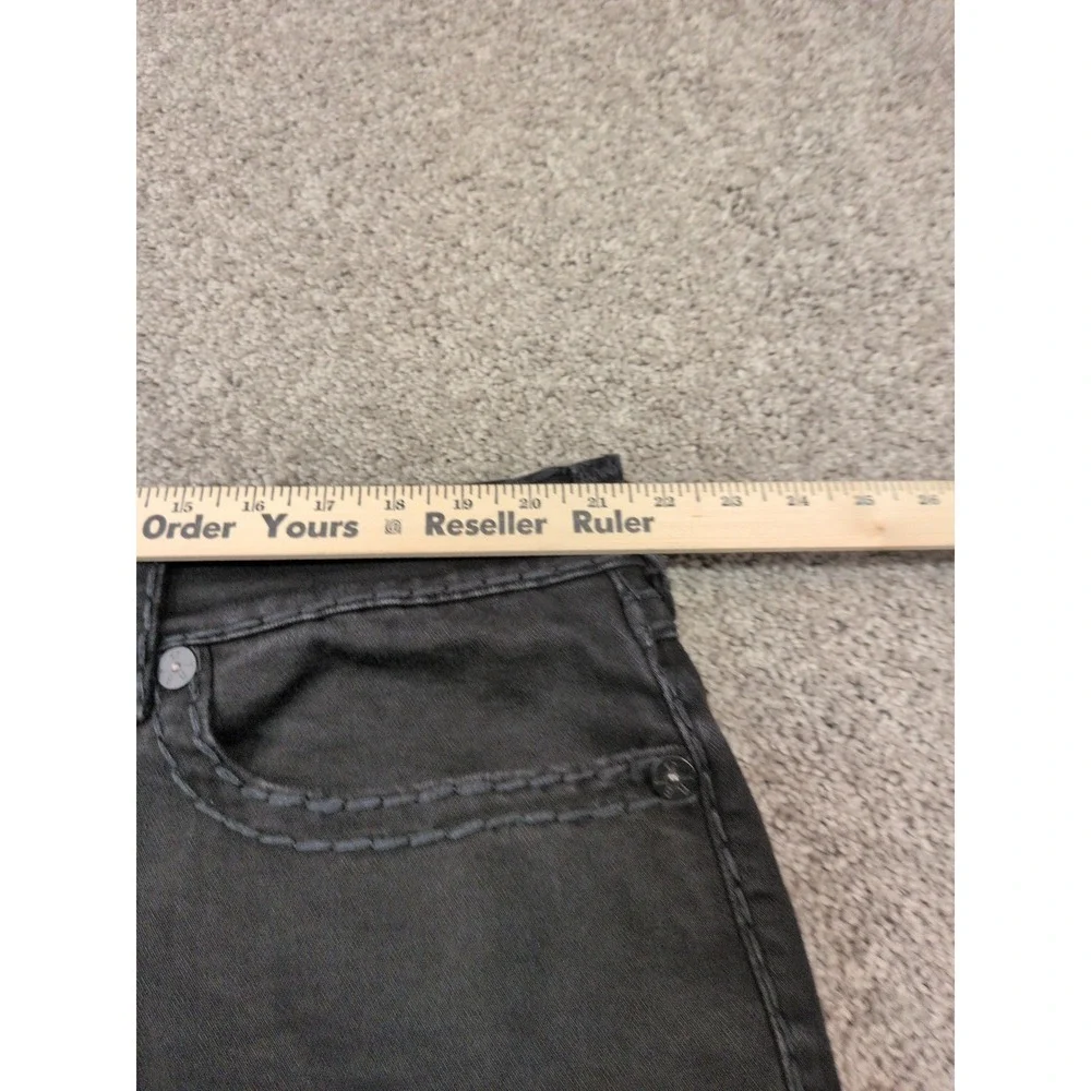 True Religion Ricky Relaxed Straight Black Jeans Mens 44 Thick Stitch Streetwear