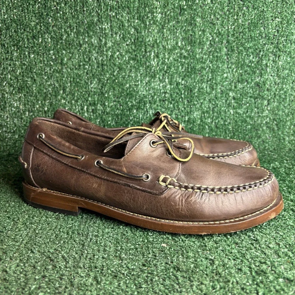 Thursday Boot Co. Everyday Handcrafted Leather Moc Boat Shoes Brown Mens Sz 10.5