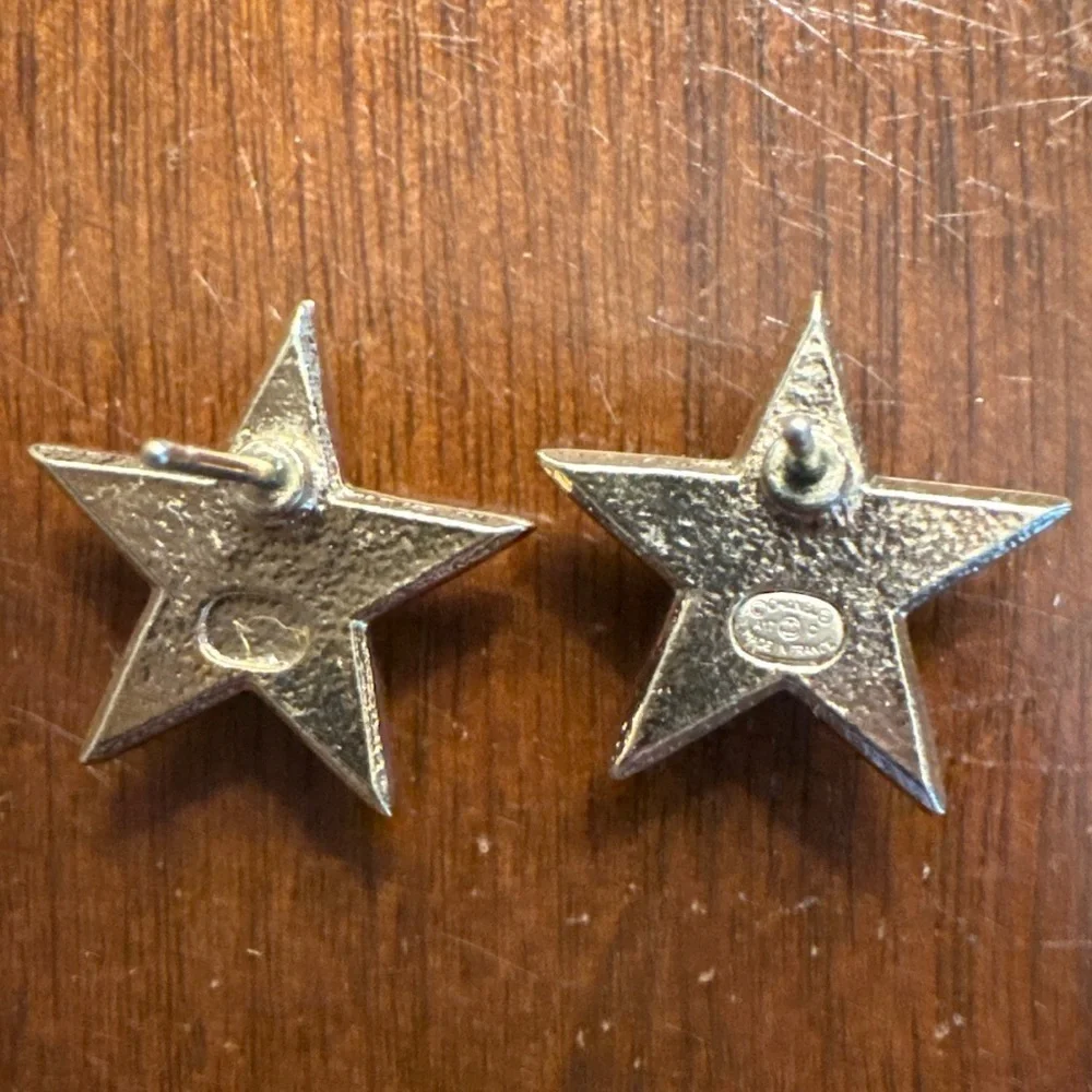 Authentic Chanel Gold CC Star Earrings