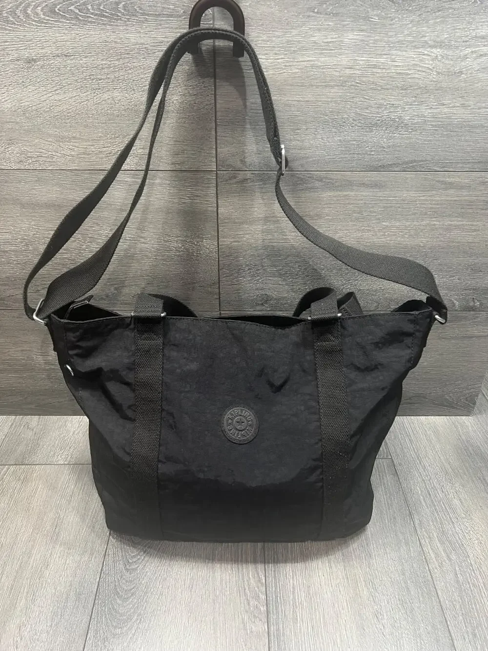 Kipling Adara Black Tote large Shoulder Bag with Crossbody Strap large B000751