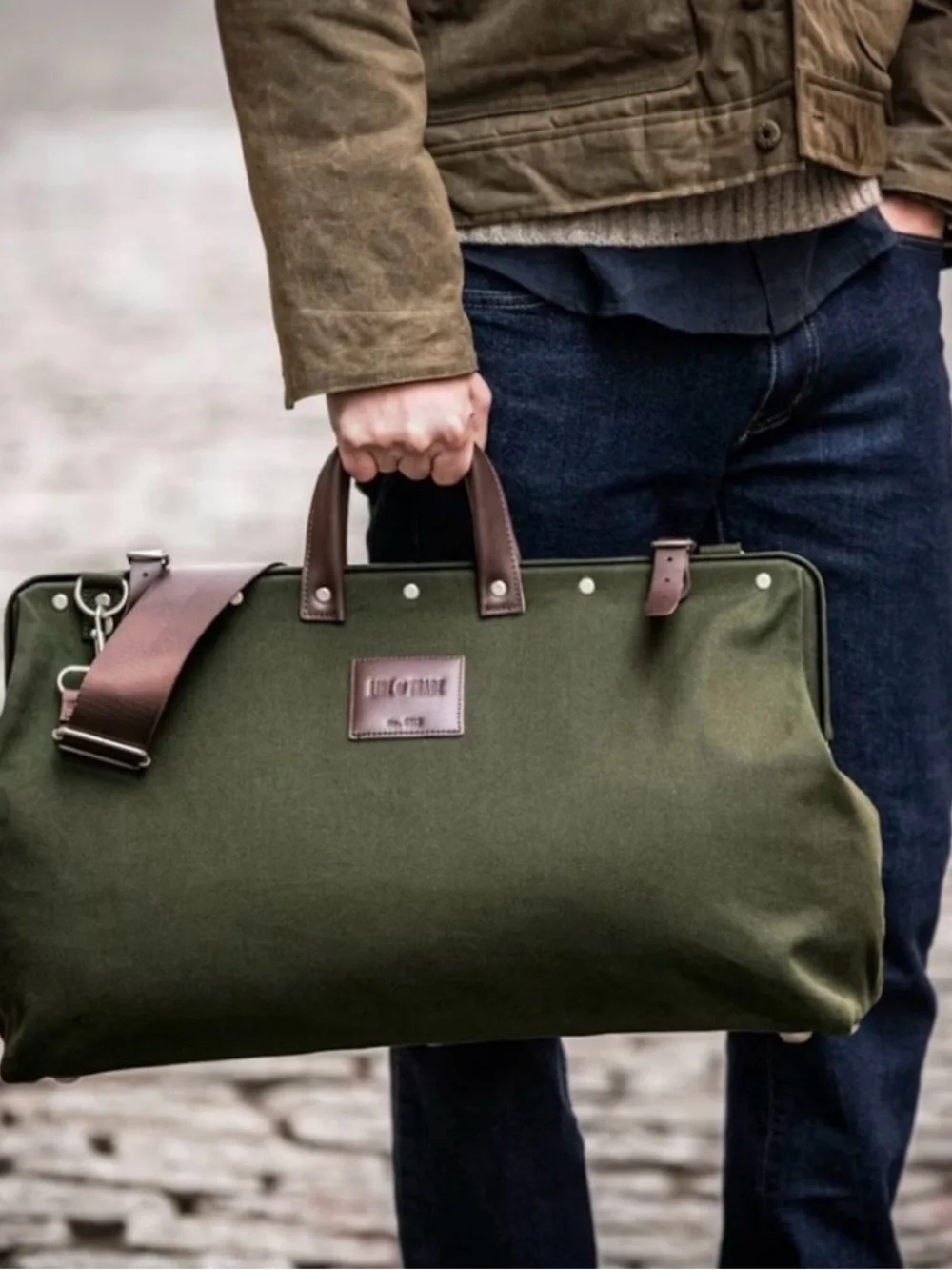 Line of Trade Canvas Weekender Bag Olive Green