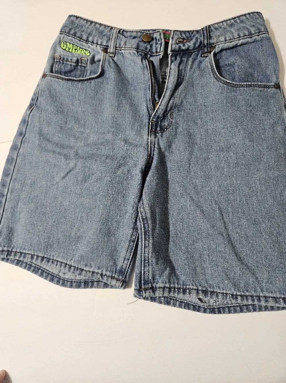 Empyre Tori Loose Fit Denim Shorts Womens Size O Waist 24 Baggy Jorts Y2K Graffi