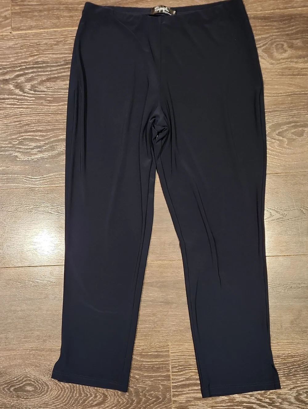 ❤️ SYMPLI HIGH RISE NARROW PANT MIDI, PULL ON, NAVY BLUE, 10 (30)