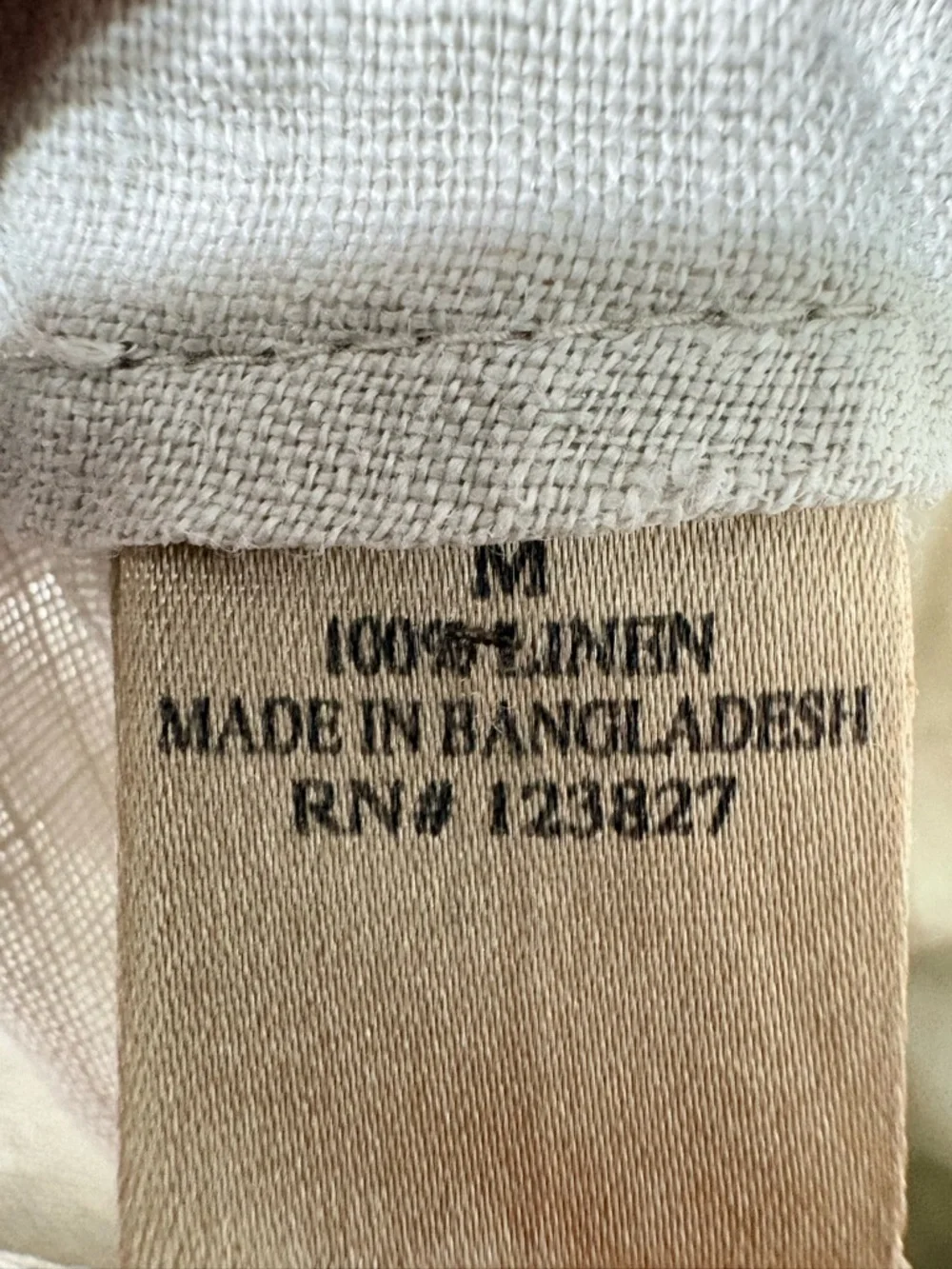 Men's Bruno New York Beige Linen Relaxed Fit Drawstring Casual Pants Pockets M