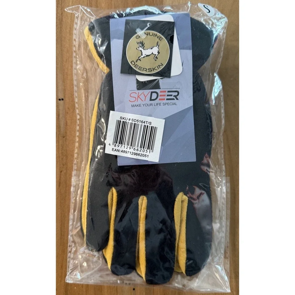 Skydeer Gloves with Soft‎ Deerskin Suede Leather & Thermal Fleece Warm Insulated