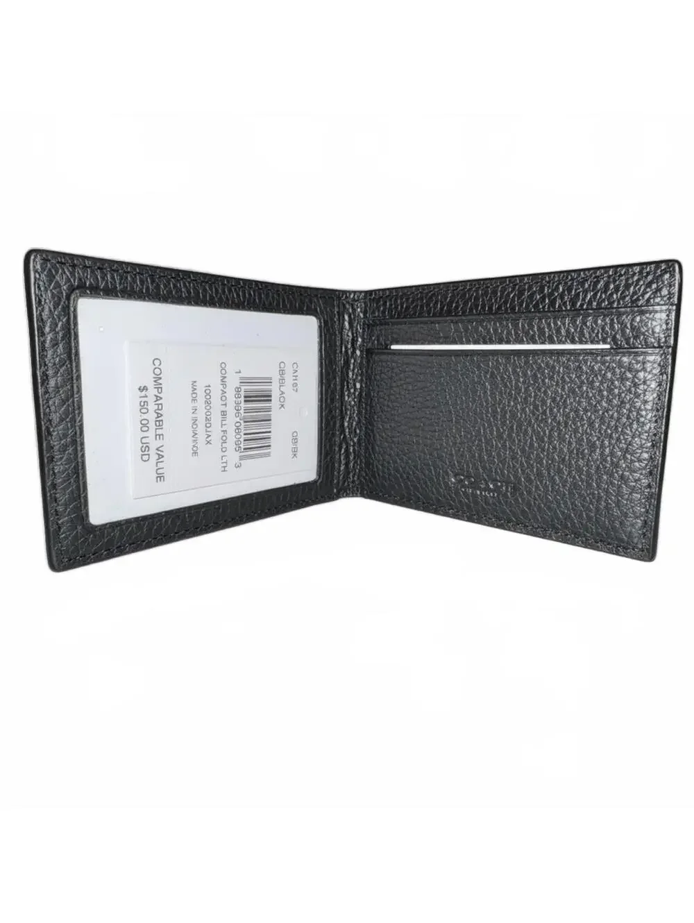 Coach Pebbled Black Leather Card Holder