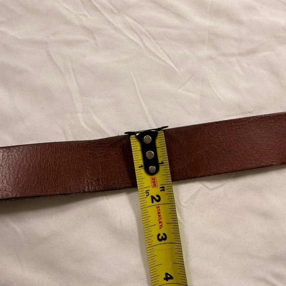 Fossil Mens Brown Genuine Leather Belt Size 36 SMB107020136 Roller Buckle Casual