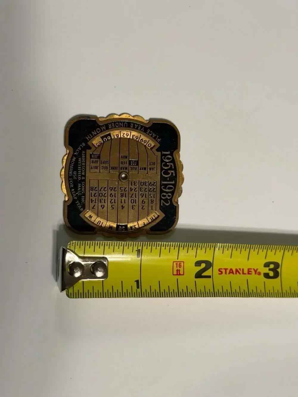 Vintage Indiana Gear Works 1955-1982 Perpetual Calendar Brass Token