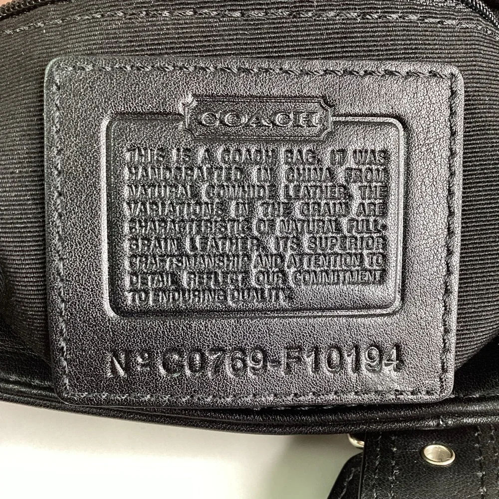 COACH VINTAGE HAMPTON BLACK SHOULDER BAG TOTE SMOOTH‎ LEATHER PURSE WORK
