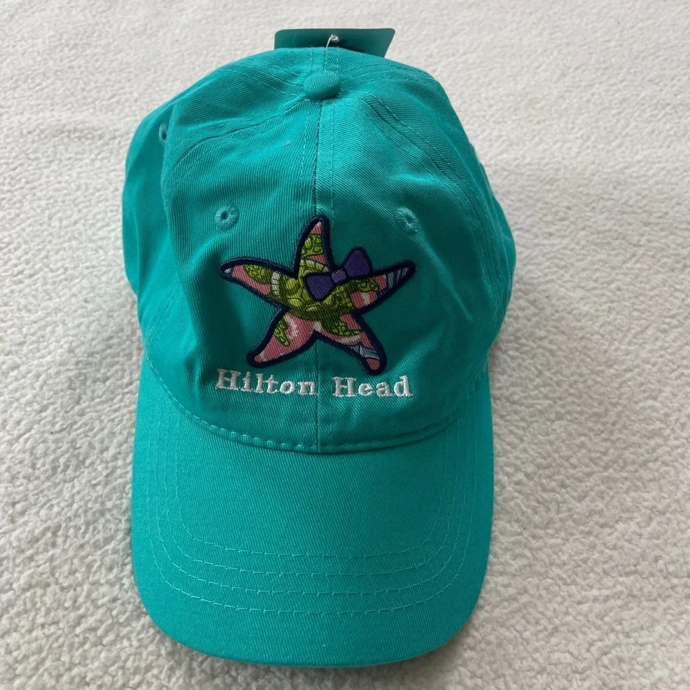 CSI Hilton‎ Head Baseball Cap Womens OSFM Teal Starfish Embroidered Hat