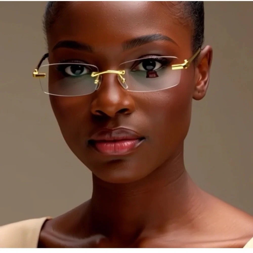ICE LIGHT WEIGHT RIMLESS WOMEN SHAPE LADYS FASHION MODERN CLEAR COMFORT EYEGLASS