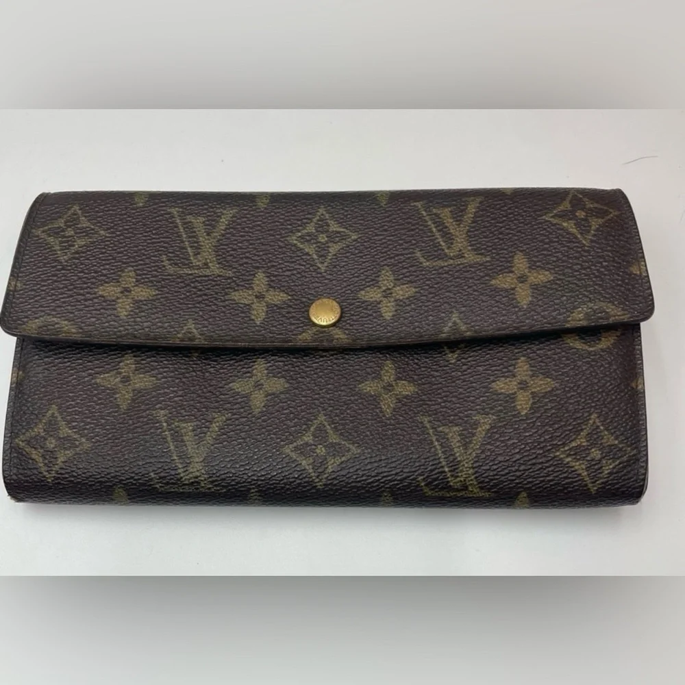 Louis Vuitton Brown Monogram Sarah Wallet Long Vintage