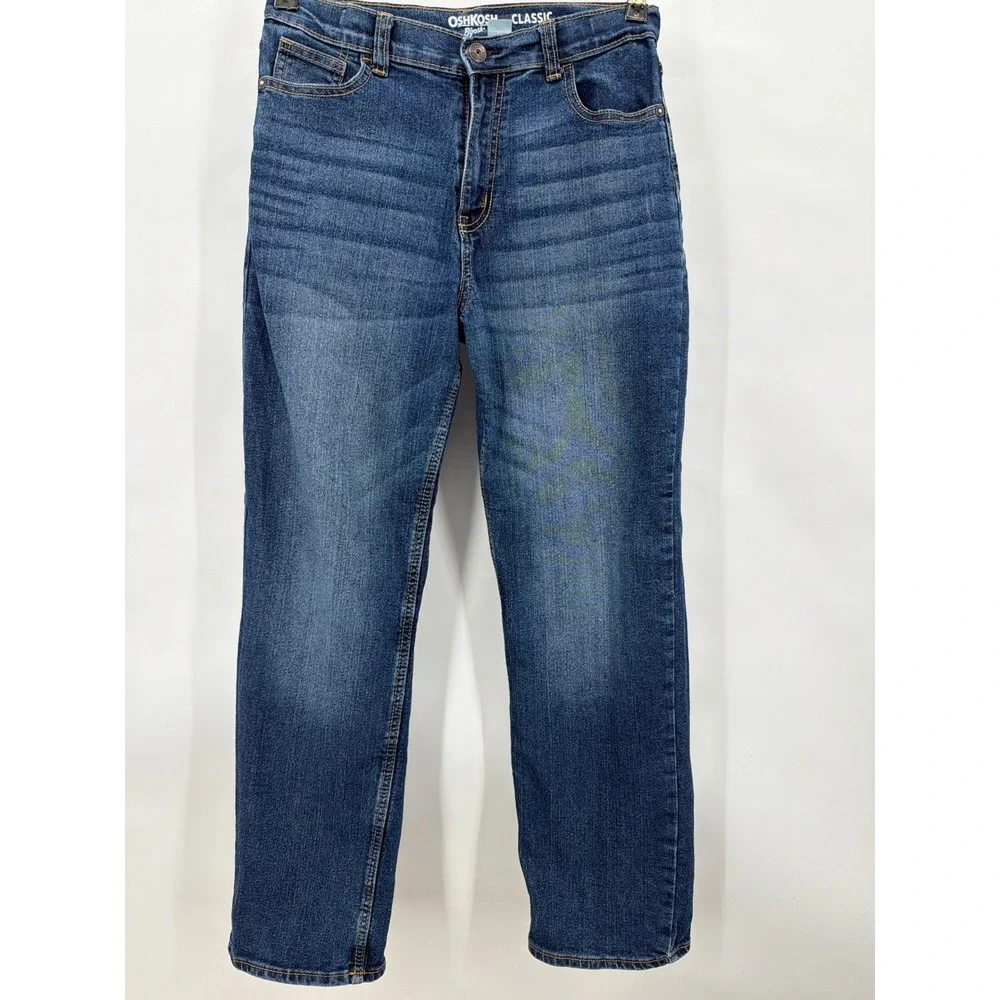 OshKosh Bgosh Classic Straight Leg Jeans Medium Wash Blue Denim Boys Size‎ 14R